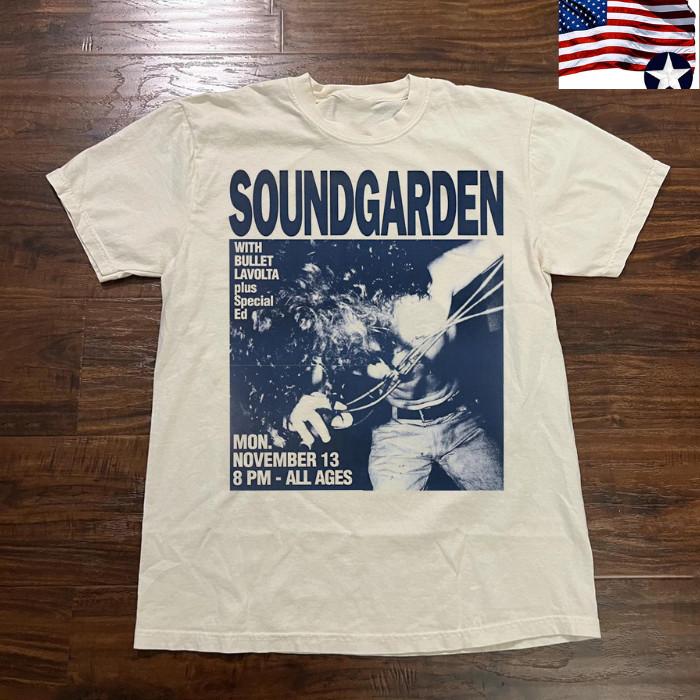 HOT SALE Soundgarden Band Tour Concert For Men Women Cotton Shirt Full Size Unisex T-Shirt XXXXL