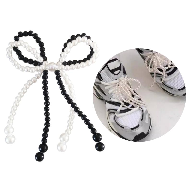 Elegant Pearl Bowknot Charm for Jewelry Making DIYs Keychain Necklace Earrings Crafts Shoe Buckle Ornament Accessories