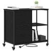 Cabinet with Charging Station Black Oak Effect 76 X 41 X 72 Cm