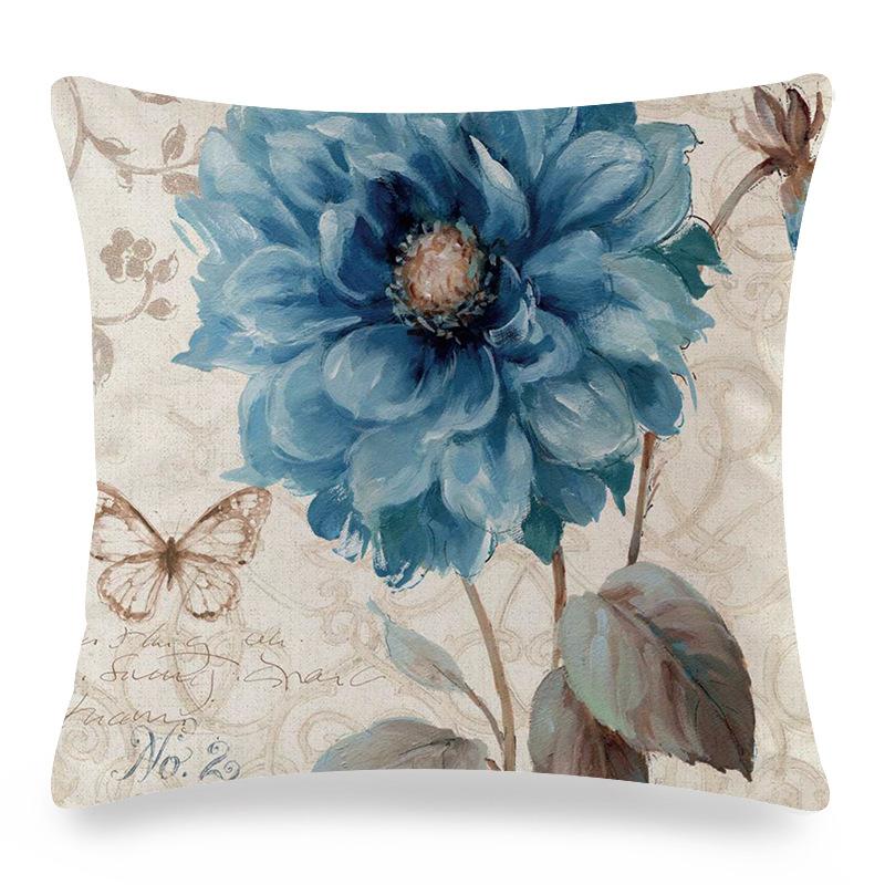 Watercolor Roses and Butterflies Digital Printing Short Plush Pillow Covers for Car Sofa Office Cushion Cover Home Goods