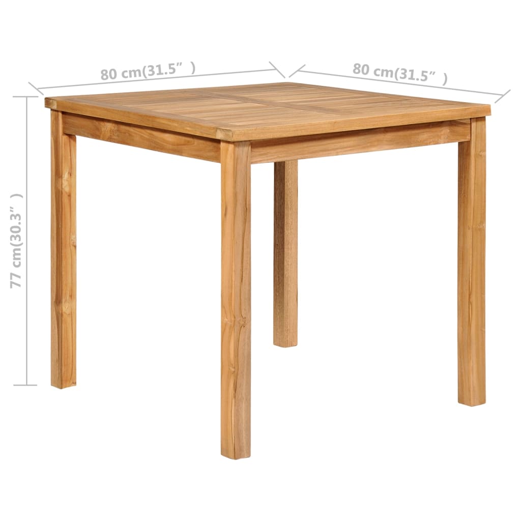 3 Piece Garden Dining Set 80 X 80 Cm Solid Teak Wood