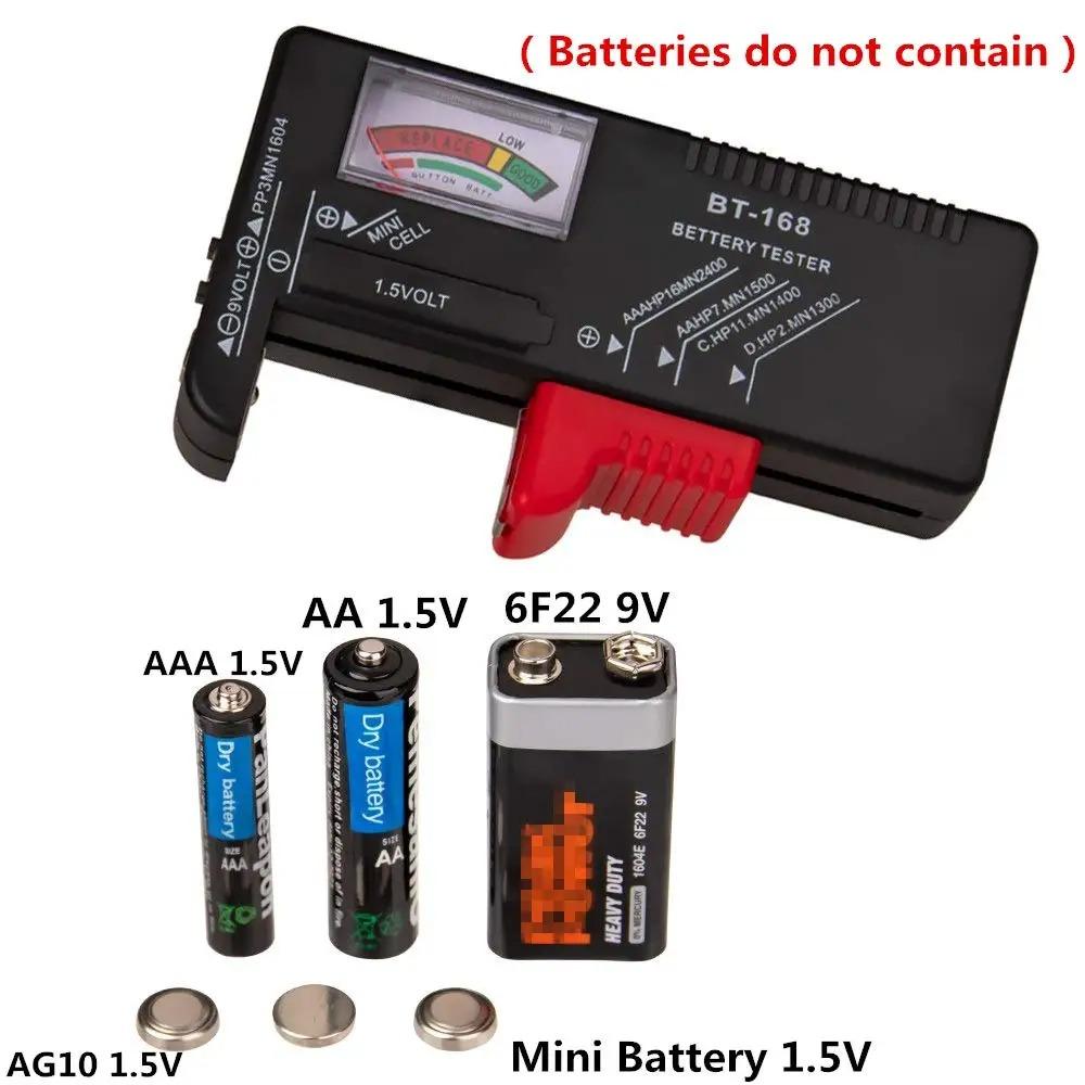 Digital Battery Tester BT-168 Universal Voltage Checker for AA AAA C D 9V Button Cell 1.5V Power Meter Tool