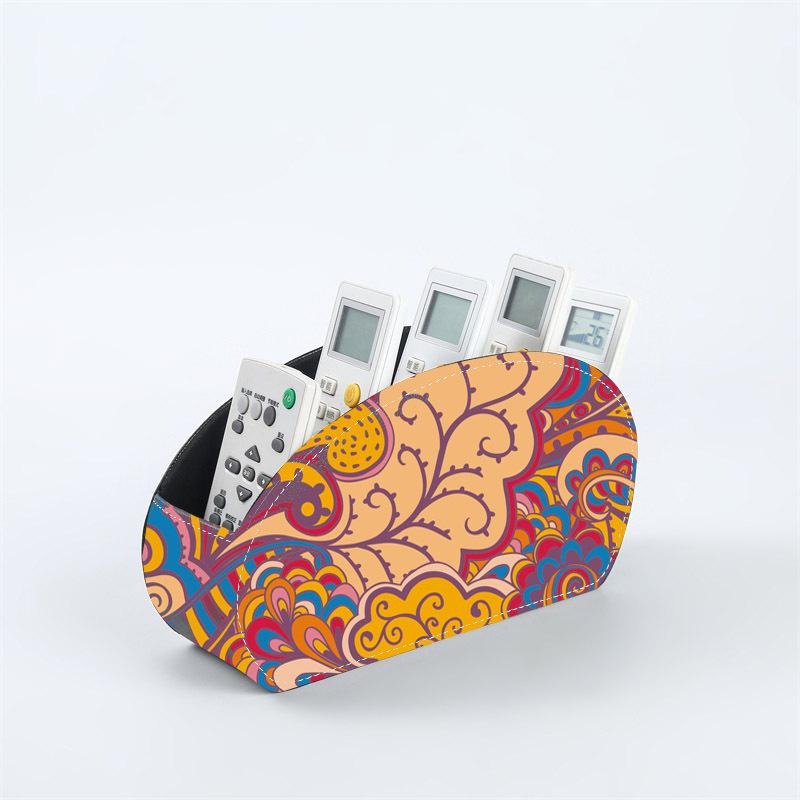 Pudełko PU Skóra Wielofunkcyjny Organizer na Biurko na Piloty i Pędzle do Makijażu