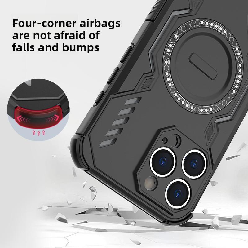 Suitable for iPhone16ProMax anti-drop mobile phone case, heat dissipation magnetic suction, Apple 15 Apple 16 mobile phone case protective case.