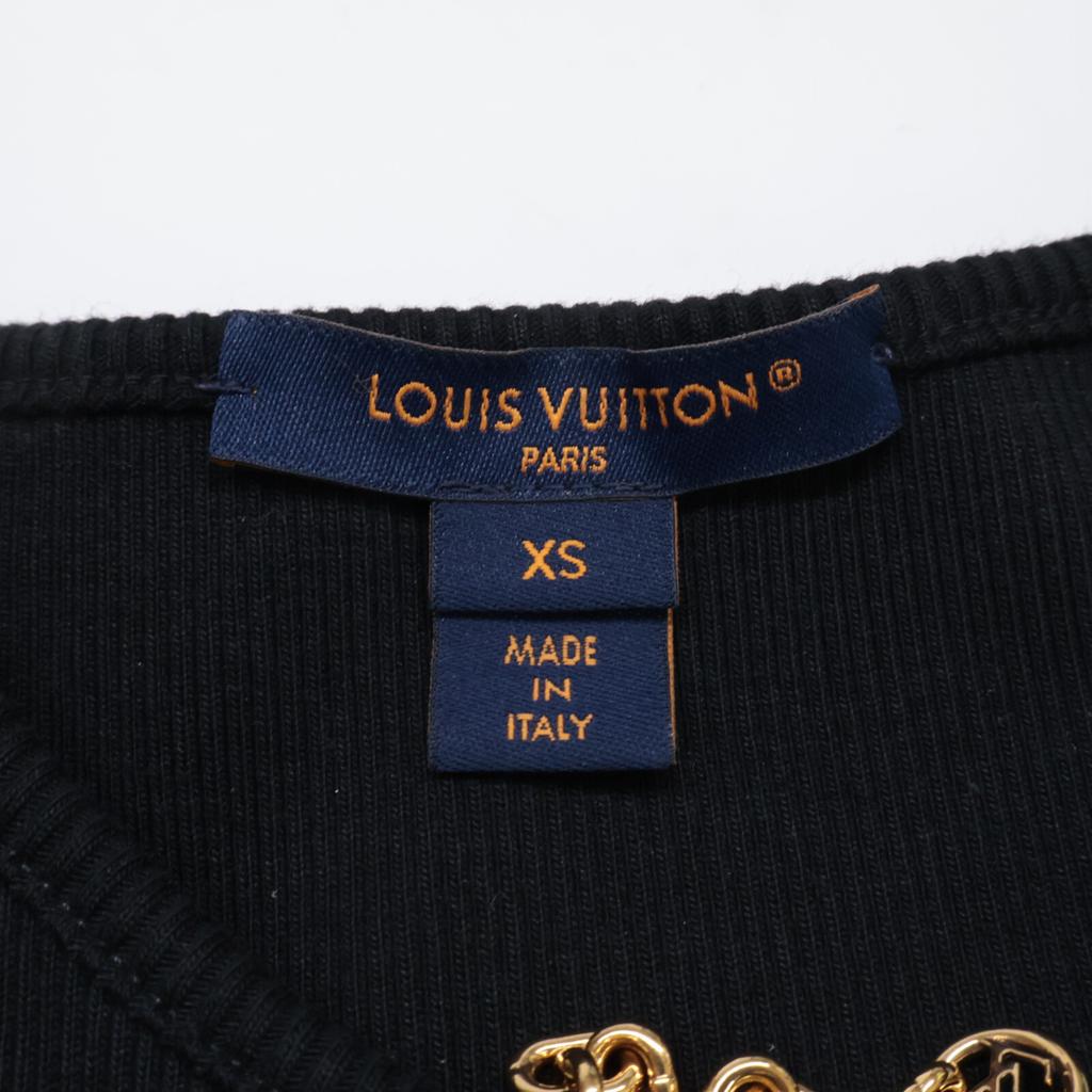 Louis Vuitton [Domestic Regular/24 Stainless Steel] RW241WW GXW FQJD12 Eyelet Tab Dress/ Dress XS blackUsed