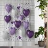 Romantic Valentine'S Day Love Plaid Print Shower Curtain, Window Curtain With 12 Hooks Curtain For Windows