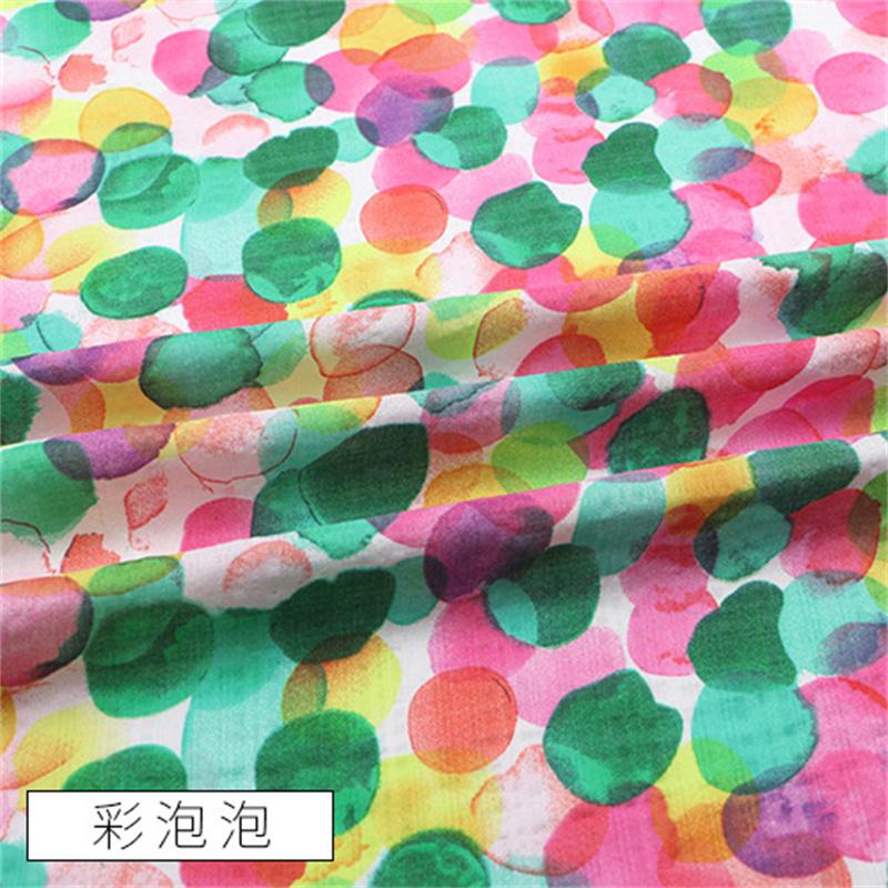 Cotton Dress Thin Cheongsam Summer Pants Fabric Anti Mosquito Dark Cell Seersucker Cotton And Linen Cloth Printing Artificial