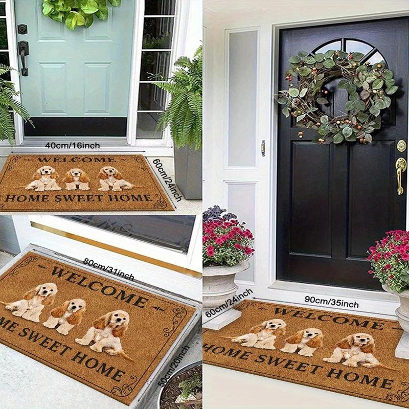 VIKAMA Tappetino di Benvenuto Cocker Spaniel Carino Antiscivolo Intrappola Sporco Tappetino per Ingresso Tappeto per Soggiorno Camera da Letto Decorazione per la Casa