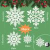 36pcs Classic Felt Snowflake Ornaments, Christmas Tree Decorations, Polyester 100., Festive Indoor Winter Wonderland Decor