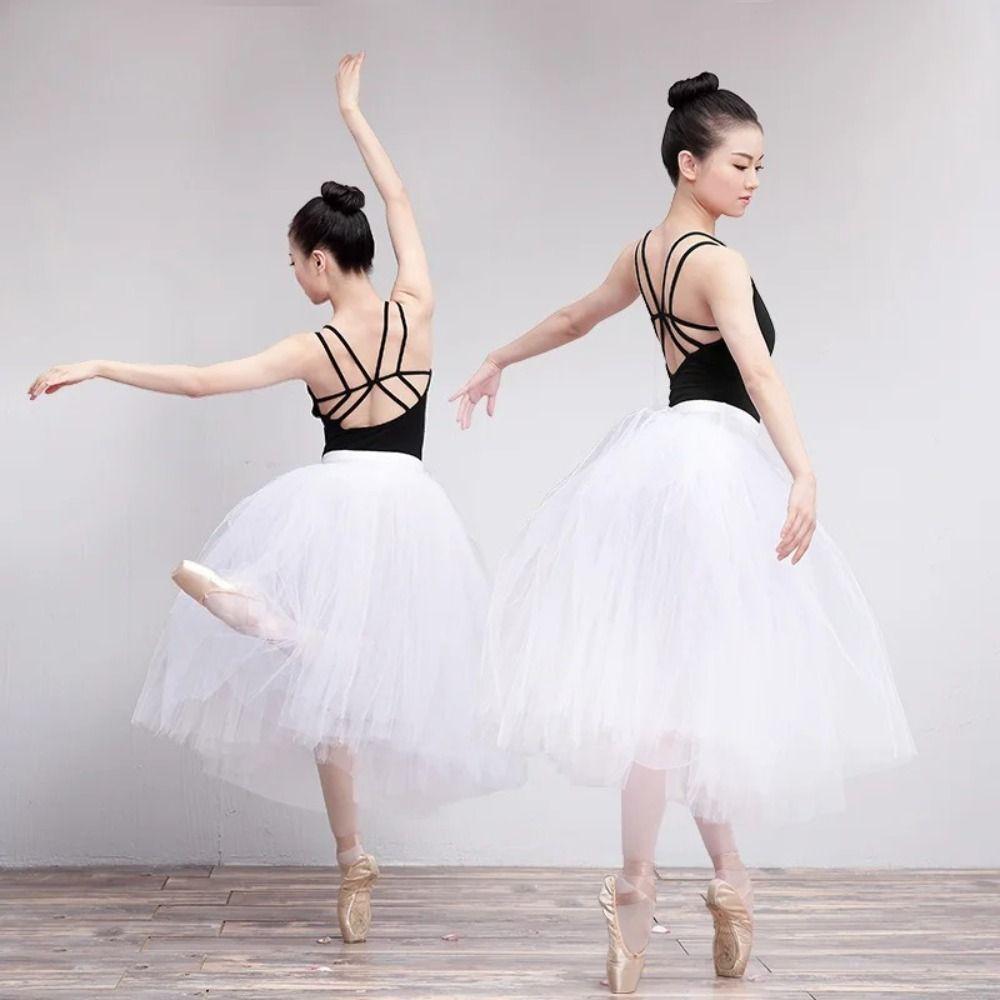 Elastic Waist Ballerina Tutus Four Layer Tulle Skirt Elegant Ballet Tutu Women