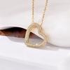 Fashion Heart Full Zinconia Pendant Charm Neklace For Women Stainless Steel Chain Choker Necklace Female Dainty Daily Jewelry