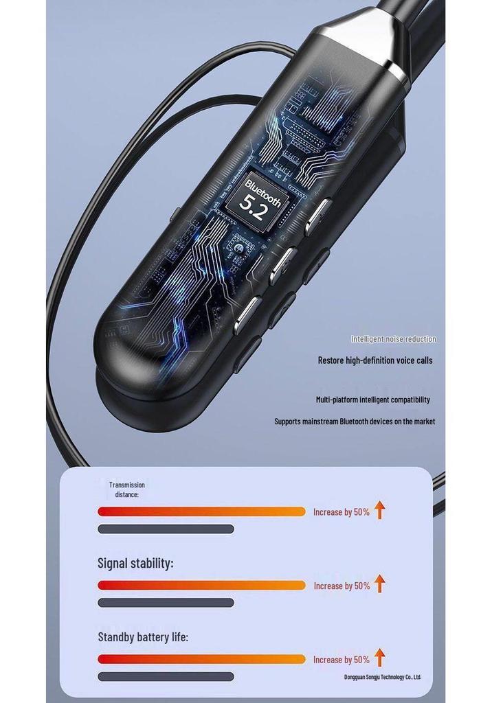 Bluetooth Neckband Headset: Wireless, Super Bass, Long Battery Life - Compatible with Apple, Vivo, Xiaomi, OPPO, Huawei.