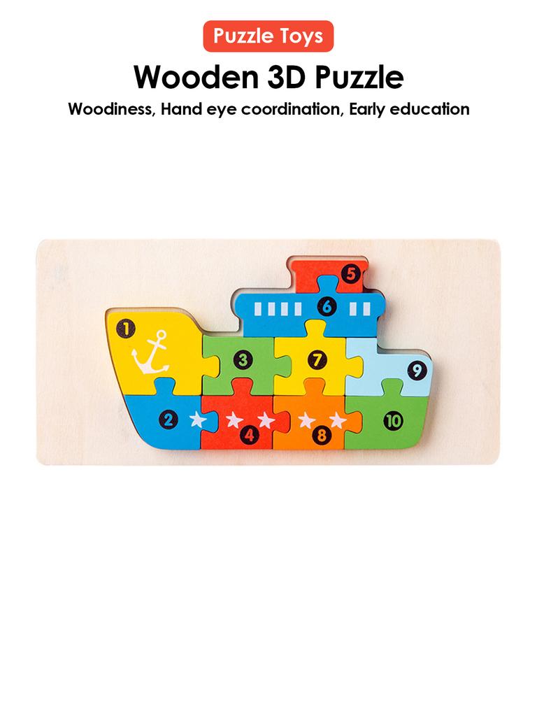 3D Holz Puzzles Pädagogisches Cartoon Tiere Frühen Lernen Kognition Intelligenz Puzzle Spiel Für Kinder Spielzeug