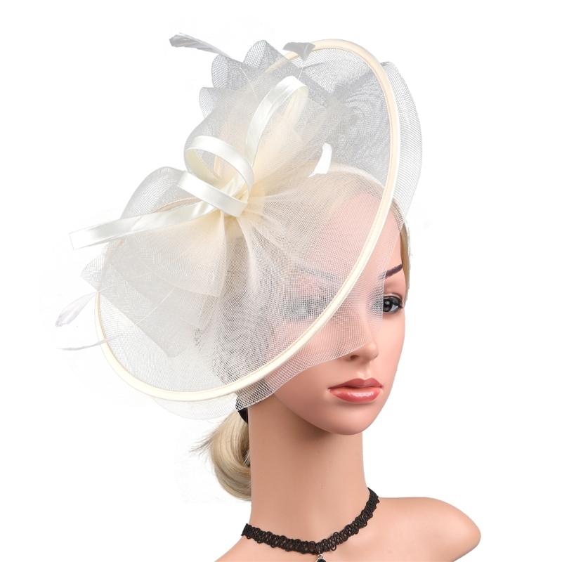 Retros Feather Mesh Hair Clip Handmade Elegant Hair Accessory For Women Wedding Party Retros Style Lightweight Decoration