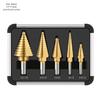 Durable 5PCS Set Step Drill Bit Set Straight Groove Multifunctional Stepped Drill Set Professional High Speed Steel Drill Bits