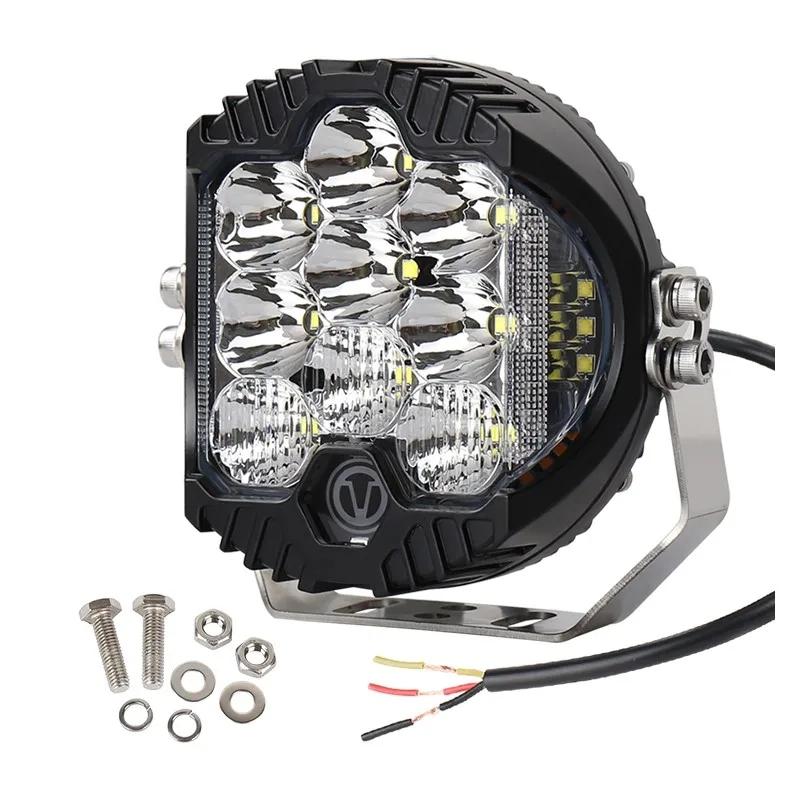 

1Pc 5 Inch 50W Front Headlight Work Light 5000Lm 6500K 9Led, Suitable For High/Low Beam Of Jeep Wrangler Suv Atv Toyota Truck