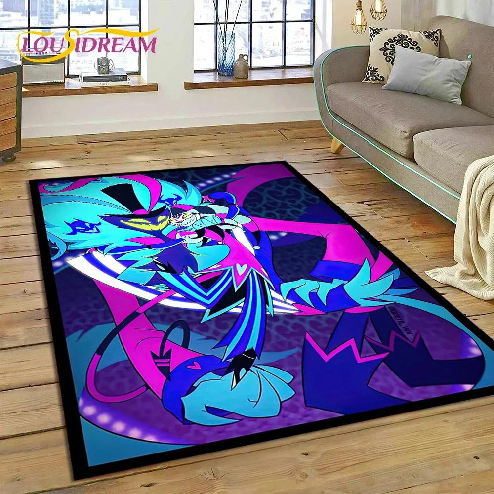 Cartoon H-Helluva Boss Blitzo H-Hazbin Hotelteppich für Wohnzimmer, Schlafzimmer, Heimdekoration, rutschfeste Bodenmatte für Sofa-Fußmatte