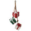 Metal Christmas Ornament Iron Gift Box/Candy/Drum Hanging Decorations for Christmas Tree Holiday Party Decor