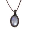 Moonstone Necklace Macrame Handmade Natural Bohemian Crystal Rainbow Healing