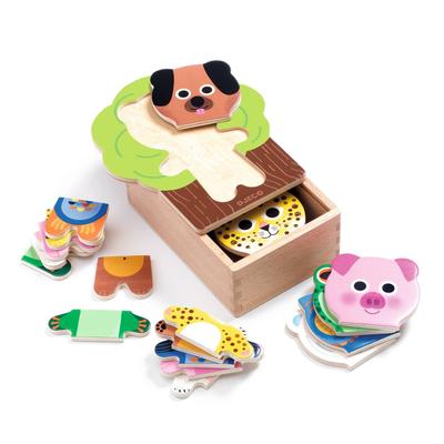 DJECO Arabramix Shape-Matching Puzzle, Wooden Educational Toy for Ages 2, 3, and 4, Boys and Girls, Toddlers, Baby Gift, Present for Newborns and