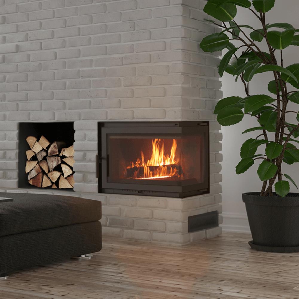 Cast Iron Fireplace KRATKI SIMPLE Right 8 kW Ø 200