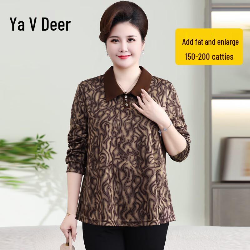 Yalu Women s Plus Size Floral Lapel Top 7XL