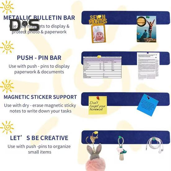 8 stk Filt Meldingstripe Selvklebende DIY Oppslagstavle Nål 35 Tegnestifter Skole Hjem Veggdekor Klistremerker