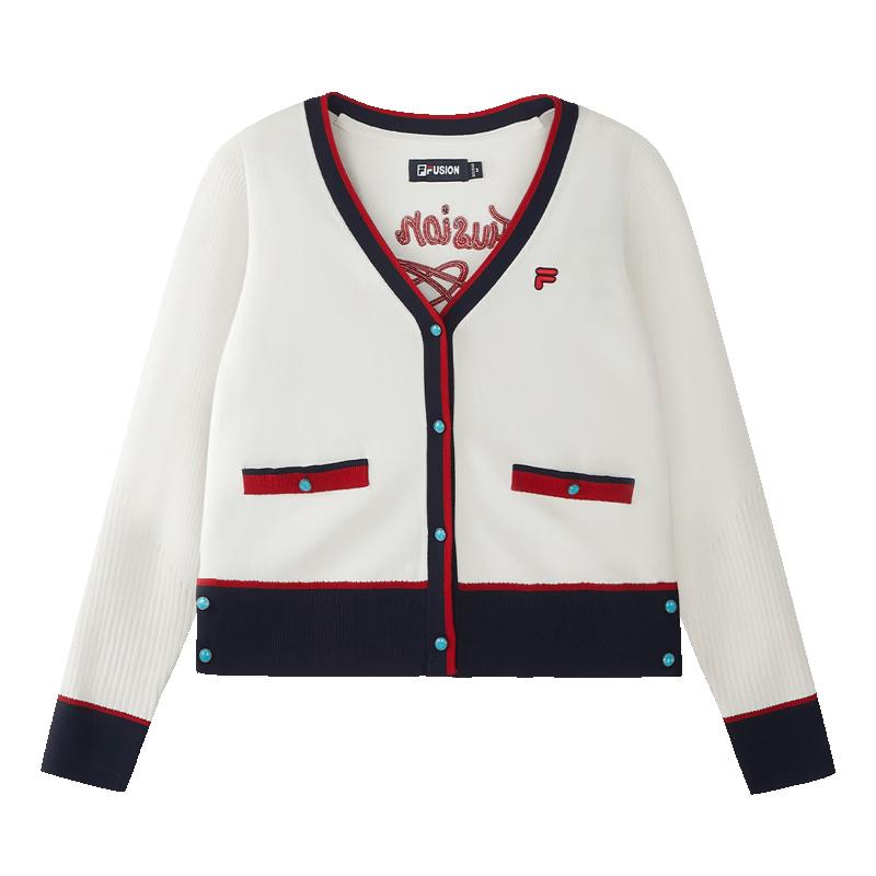 FILA FUSION Women s Contrast V-Neck Knitted Cardigan M