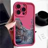 Rainy Night Streetscape Pattern Shockproof Case For iPhone 16 15 Plus 14 Pro Max 13 12 11 XS XR 8 Lens Protection TPU Soft Matte Silicone Phone Cover