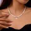 Vintage doppellagige Reiskörner Halskette für Damen Boho Strand Schildkröte Seestern Anhänger Kurzer Choker Halskette Schmuck Zubehör