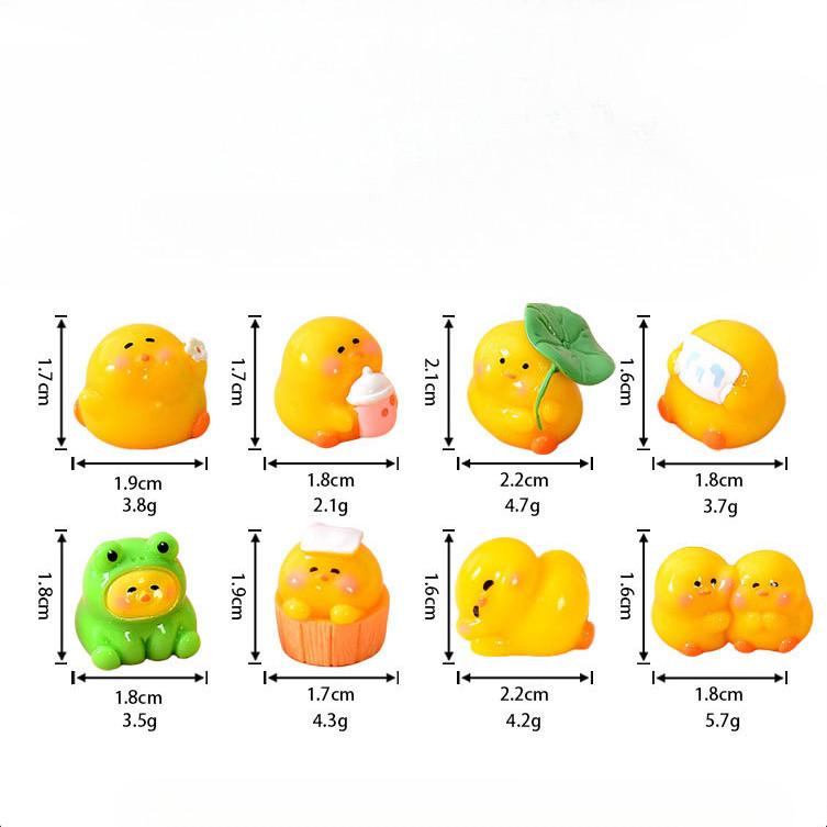 

8Pcs/set Cartoon Yellow Chick Animal Miniatures Resin Ornaments Fairy Garden Decoration Micro Landscape 2-3cm жёлтый