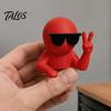 Cute Desktop Ornament Villain Doorstop with Cool And V-sign Gesture, 3D Printed Funny Doorstop, Door Wedge Decorative Stopper for Bedroom Office