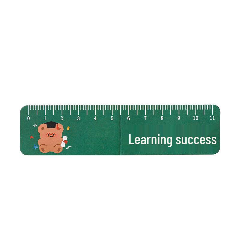 Creative Cartoon Magnetic Ruler Bookmark - Folding Page Holder for Students and Children, Ideal Stationery Gift