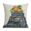 Thanksgiving Linen Pillowcase Autumn Pumpkin Print Pillow Cushion Cover