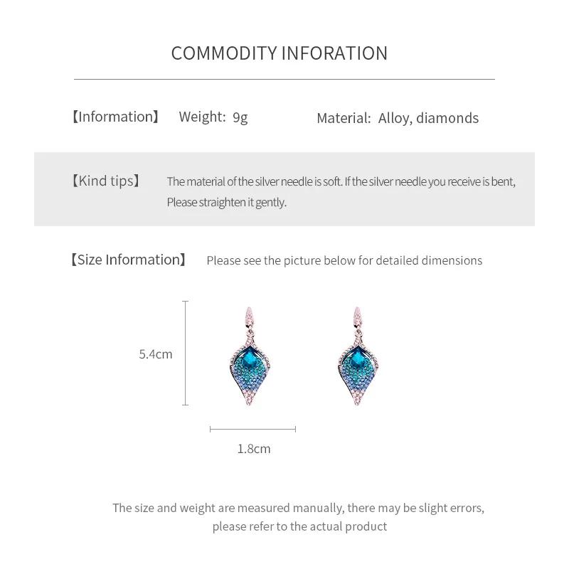 Vintage Ethnic Style Inlaid Rhinestone Earring for Women Water Droplet Pendant Drop Earrings New Fashion Women's Bridal Zircon