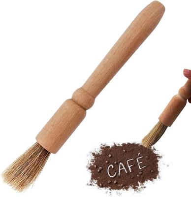 Čistiaca kefa na kávovar, Mlynček na kávové zrná a Espresso kávovar, Drevená rukoväť a Mäkké štetiny Drevená kefa na kávu