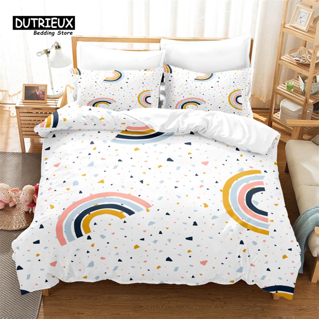 Modernes Kunstmuster Bettbezug-Set, Modisches Bettwäsche-Set, Weicher, bequemer, atmungsaktiver Bettbezug, Für Schlafzimmer, Gästezimmer-Dekor