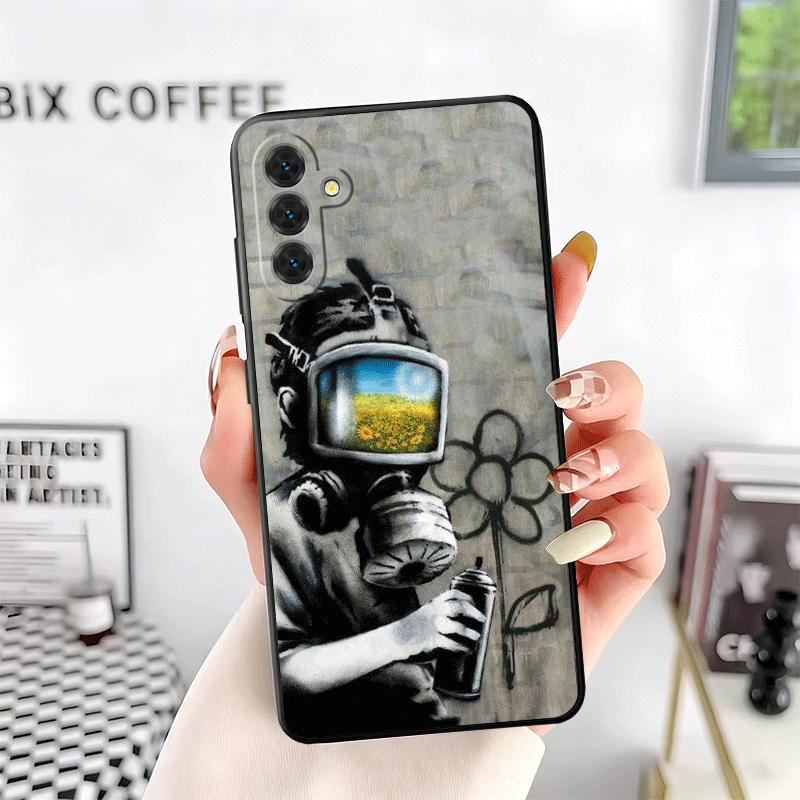 B-Banksy Art Graffiti Artist Soft Phone Case for Samsung A17 A37 A57 A16 A26 A36 A56 A15 A25 A35 A55 A14 A24 A34 A54 A13 A23 A33