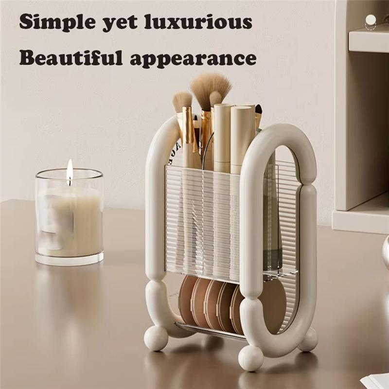 CYCLI-Acrylic Makeup Brush Holder, Transparent Lipstick & Cosmetic Storage Box, Table Organizer For Makeup Tools белый
