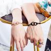 VQYSKO Simple all-in-one stainless steel couples fashion handcuff bracelet for lovers Valentine's Day gift jewelry