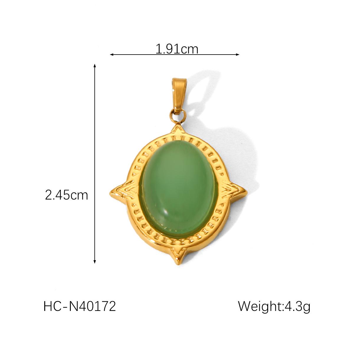 

Подвеска из титановой стали с натуральным камнем в европейском и американском стиле - роскошный французский ретро-ювелирный аксессуар из нержавеющей стали своими руками