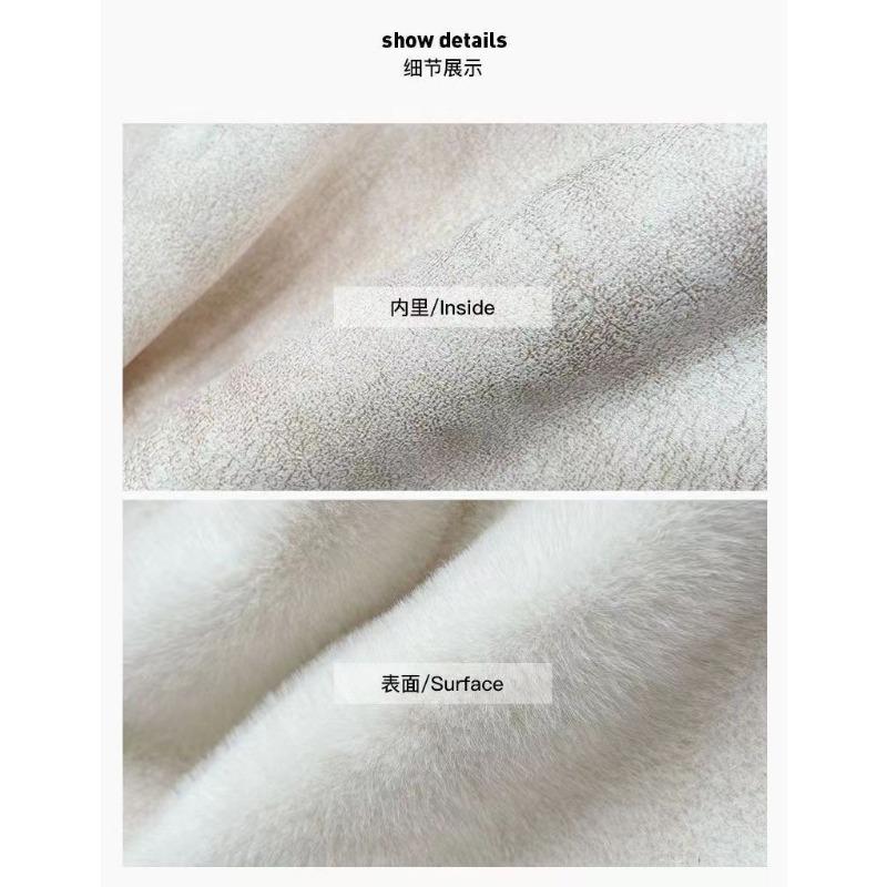 Women's Short Beige Teddy Faux Fur Coat Button-Up Warm Winter Jacket Casual Streetwear