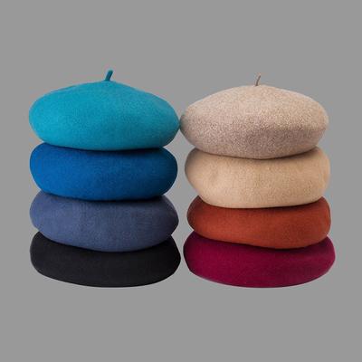 Large Head Circumference Simple Large Size Three-Dimensional Wool Beret Women'S Warm Literary Woolen Painter Hat