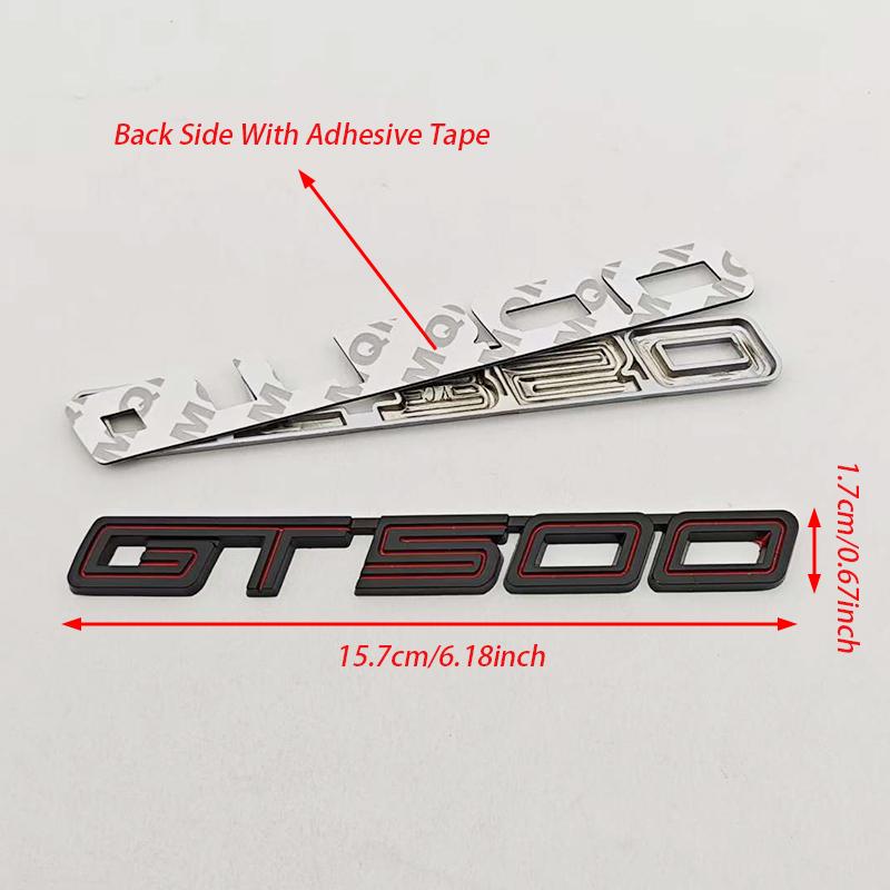 3D Metal Car Sticker Logo GT350 GT500 Sticker Rear Trunk Fender Side Door Emblem For Frod Mustang SHELBY GT500 GT350 Accessories