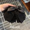 Elegant 3D Lace Bow Ponytail Claw Clip - Korean Style Solid Color Hair Accessory for Women