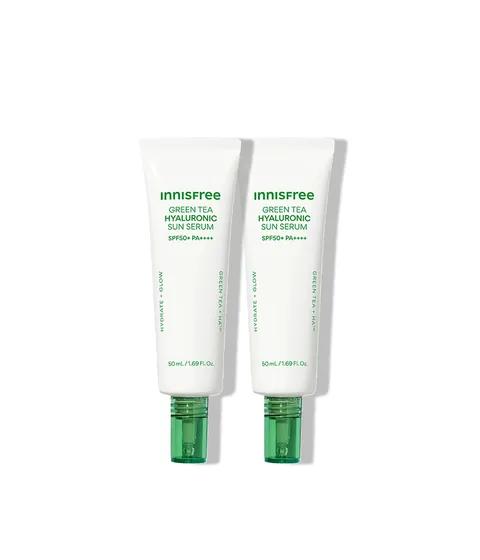 [2nd Generation] Green Tea Hyaluronic Acid Moisture Sun Serum 50mL x 2