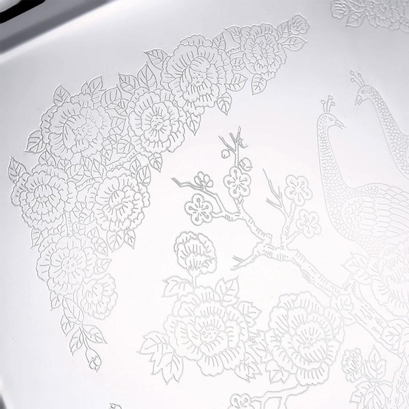 Luxury Stainless Steel Storage Tray with Handle Cosmetic Jewelry Display Plate Hotel Restaurant Serving Dish Silver