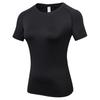 Damen Kompressionsshirt Kurzarm Sportliches Yoga Lauf T-Shirt Sommer Fitnessstudio Workout Schnelltrocknend Dehnbares T-Shirts Oberteile Baselayer