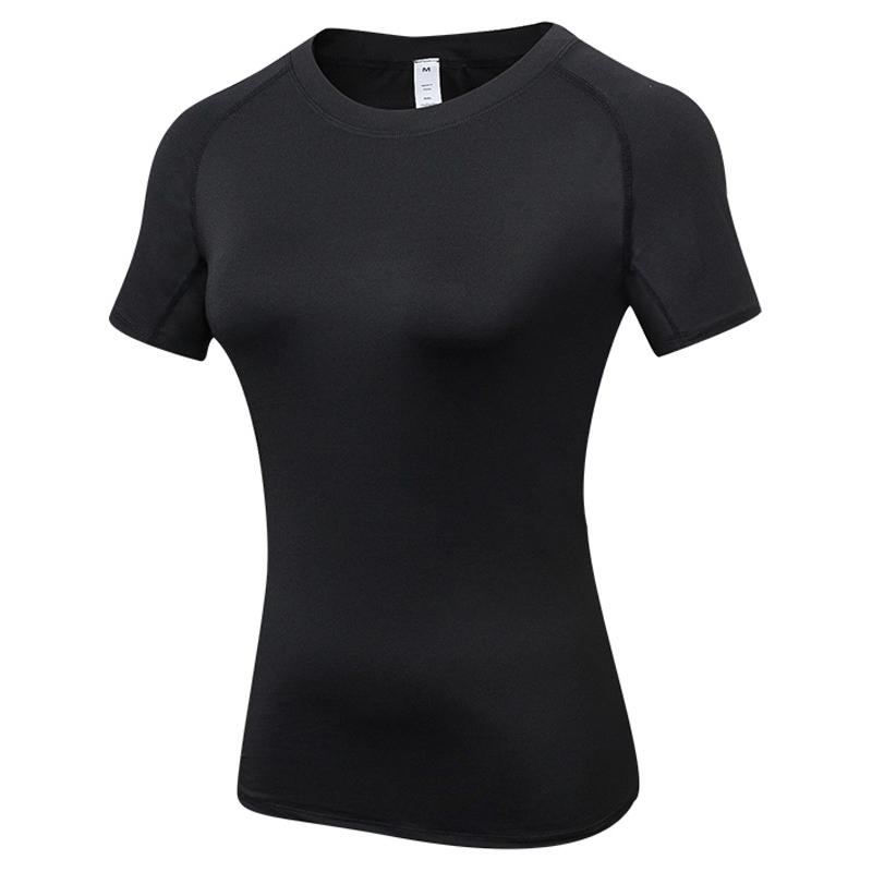 Damen Kompressionsshirt Kurzarm Sportliches Yoga Lauf T-Shirt Sommer Fitnessstudio Workout Schnelltrocknend Dehnbares T-Shirts Oberteile Baselayer