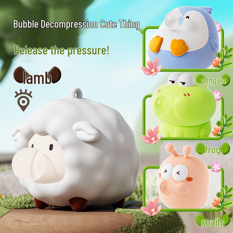 Creative Bubble-Blowing Pinchable Decompression Toy Doll for Students and Kids